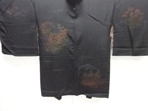 大正ロマン　寺塔風景模様織り出し漆一つ紋絵羽織